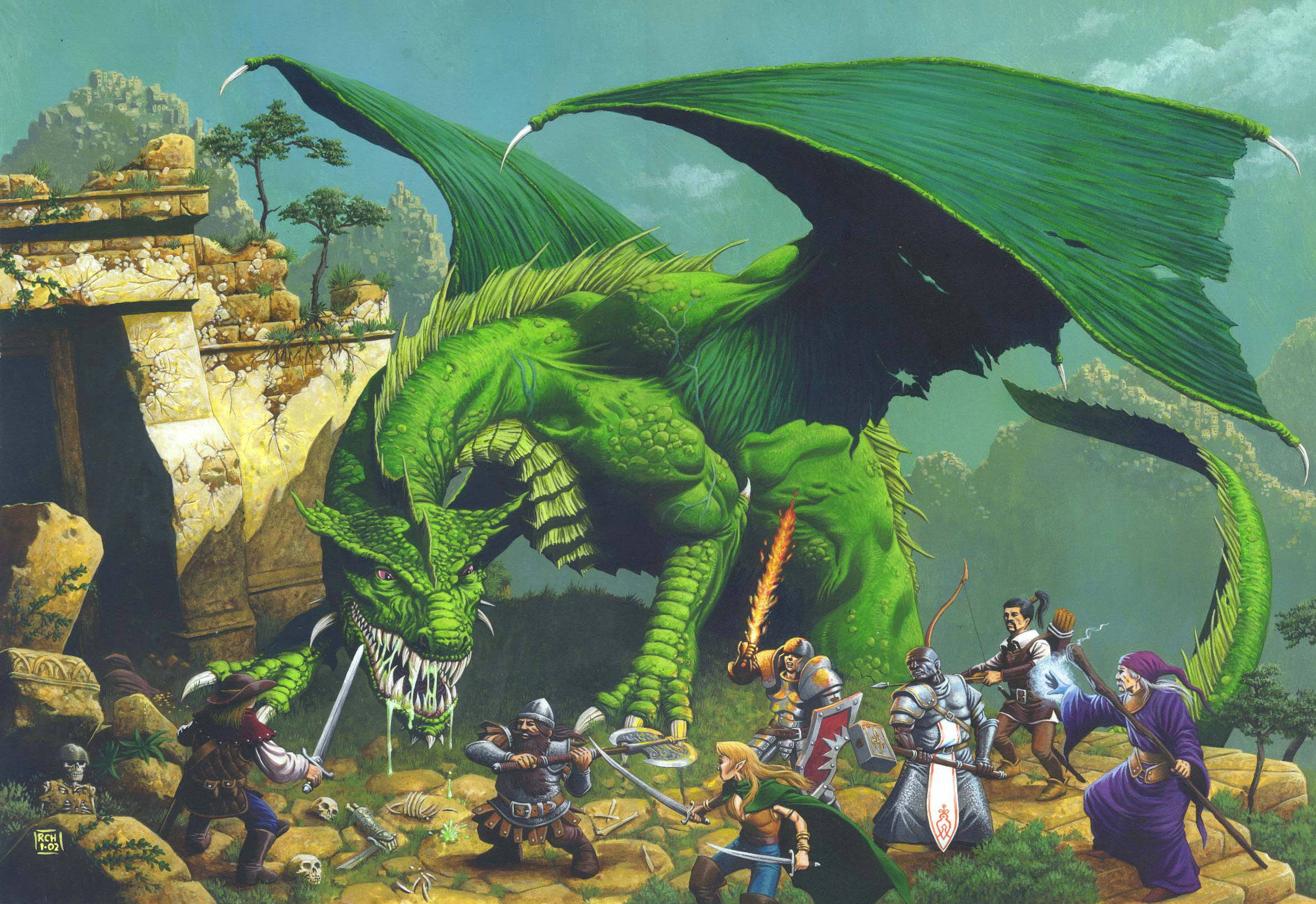 Epic dragon battle in Mystic MUD